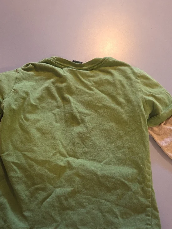 John Deere Green and Yellow Tractor Double-Layer Look Long Sleeve Tee - Picture 4 of 4